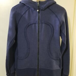 Lululemon Scuba Zip Hoodie Thumbhole Navy Athletic Jacket 10